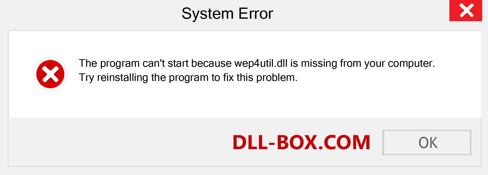  wep4util.dll file is missing?. Download for Windows 7, 8, 10 - Fix  wep4util dll Missing Error on Windows, photos, images